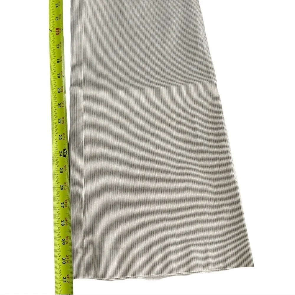 Ann Taylor Womans Striped‎ Ivory Mid Rise Casual Cotton Stretch Dress Pant 10